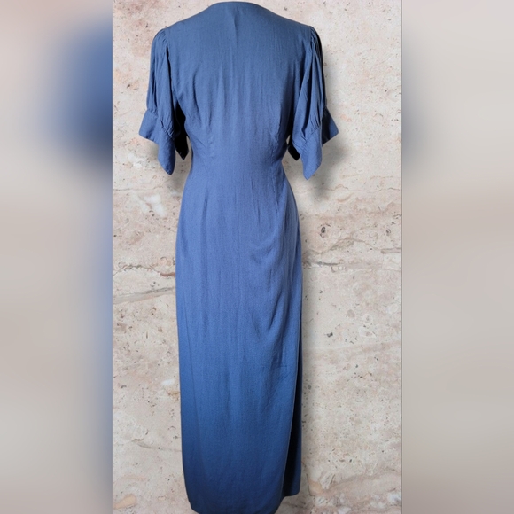 Free People Vintage Summer Midi Dress S Chambray Blue - Picture 5 of 9
